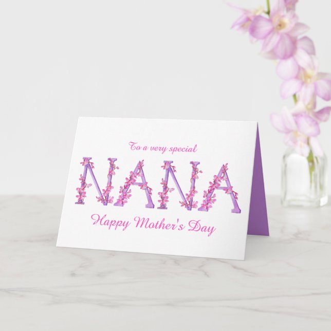 Nana vattenfärg Orchid anpassningsbar Mors dag Kort (Orkide)