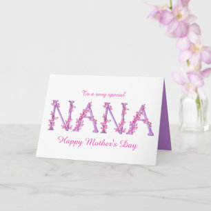 Nana vattenfärg Orchid anpassningsbar Mors dag Kort