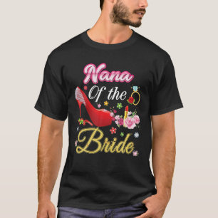Nana vid Lycklig Bröllop, blomma Rosa T Shirt