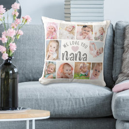 NANA WE KÄRLEK DU 10 Photo Collage Anpassningsbar Kudde