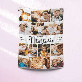 Nana We Kärlek Hearts Modern Photo Collage Fleecefilt