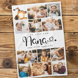 Nana We Kärlek Hearts Modern Photo Collage Kökshandduk