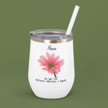 Nana We Kärlek You Rosa Flower Vattenflaska