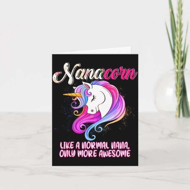 Nanacorn glad mors dag enhörningsälskare stolt kort (Framsida)