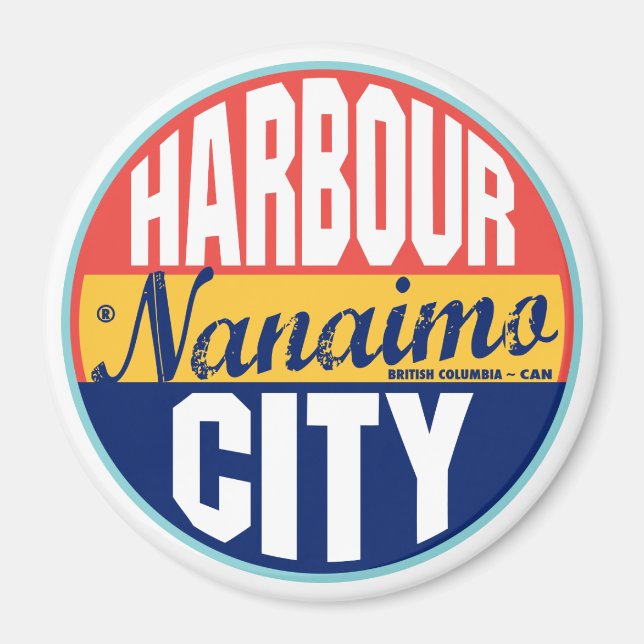 Nanaimo Vintage Label Magnet (Framsidan)