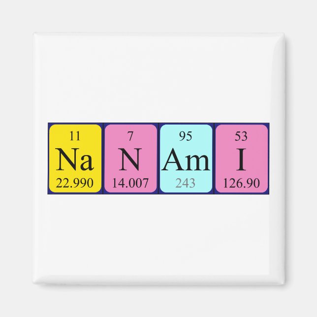Nanami periodisk magnet bord namn (Framsidan)