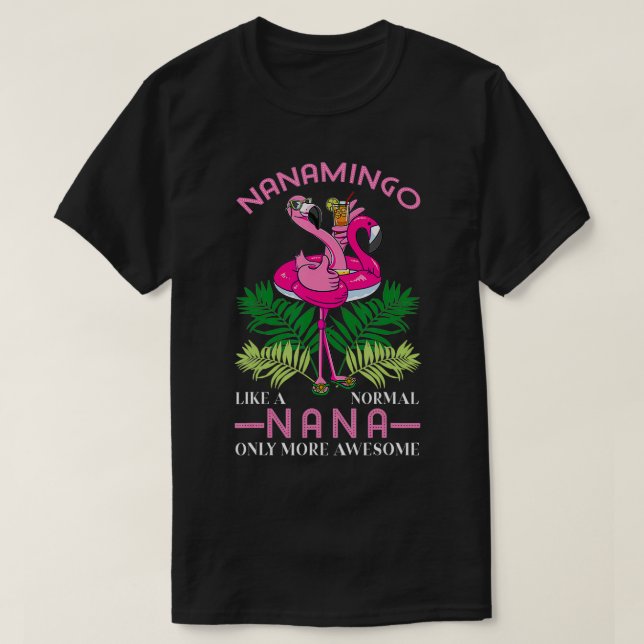 Nanammo Grandmor Flamingo Älskare Gramma Grandm T Shirt (Design framsida)