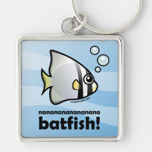 Nananananana Batfish! Fyrkantig Silverfärgad Nyckelring