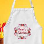 Nanas Blommigt för köket Förkläde<br><div class="desc">Den här designen har en fantastisk färgad av mexikansk blommigt med "Nanas Kitchen" i ett sött,  matchande teckensnitt. Perfektens gåva till den speciella mormor,  kvinnan i ditt liv.</div>