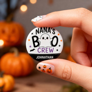 Nanas Boo Crew 1 barnbarns namn Halloween-spöke Knapp