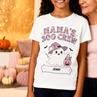Nanas Boo Crew Barnbarn Namn Spöke Halloween T Shirt