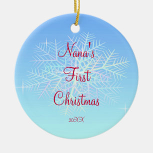 Nanas första prydnad för julSnowflake Julgransprydnad Keramik
