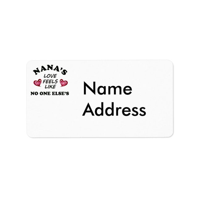 Nanas Kärlek Adressetikett (Framsidan)