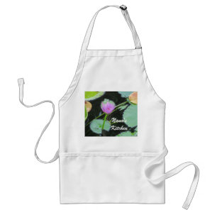 Nanas Kitchen Söt Rosa Vatten Lily Photo Flower Förkläde
