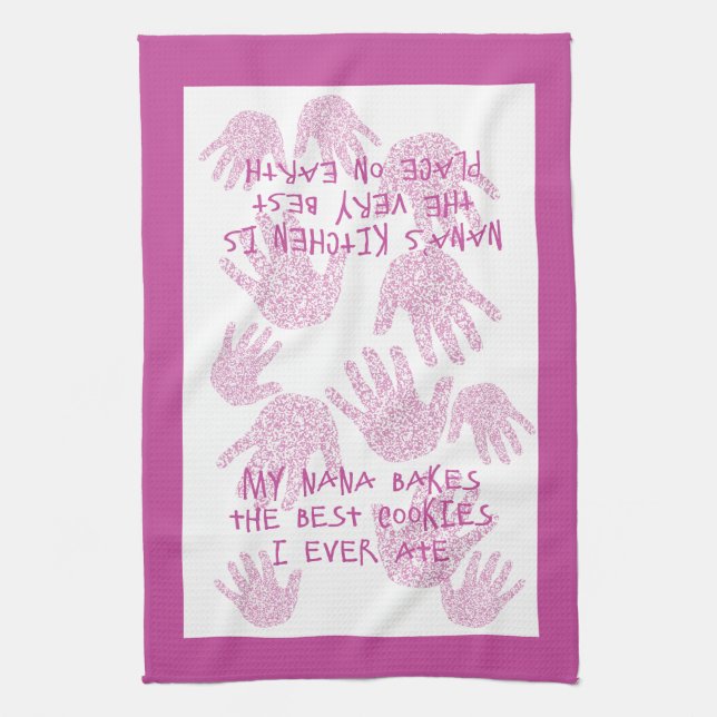 Nanas köksgåva av Orchid-Lila farmor Kökshandduk (Vertikal)