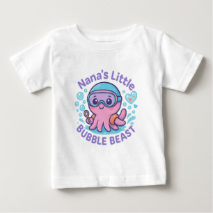 Nanas lilla bubbla Beast Cute Octopus T Shirt