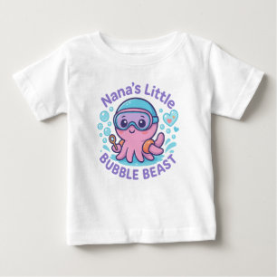 Nanas lilla bubbla Beast Cute Octopus T Shirt
