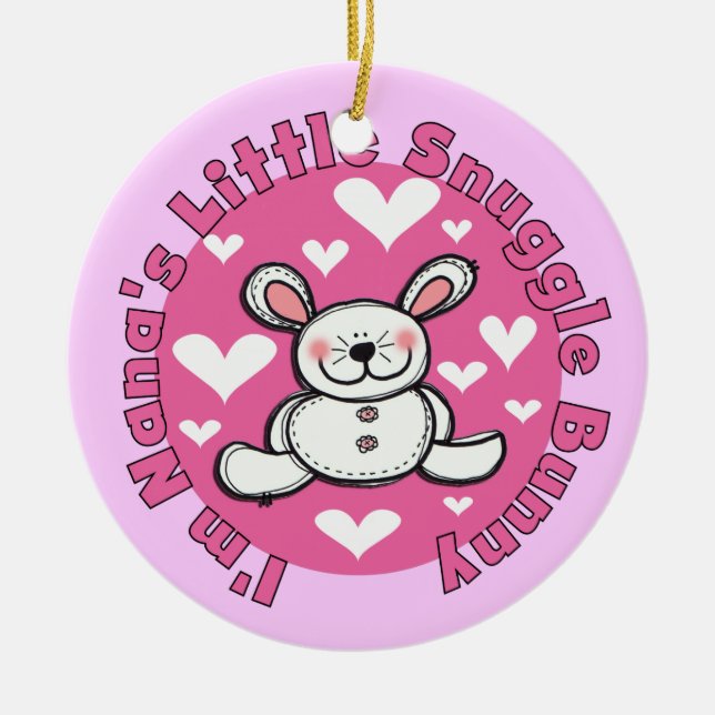 Nanas lite Snugglekanin Julgransprydnad Keramik (Framsidan)