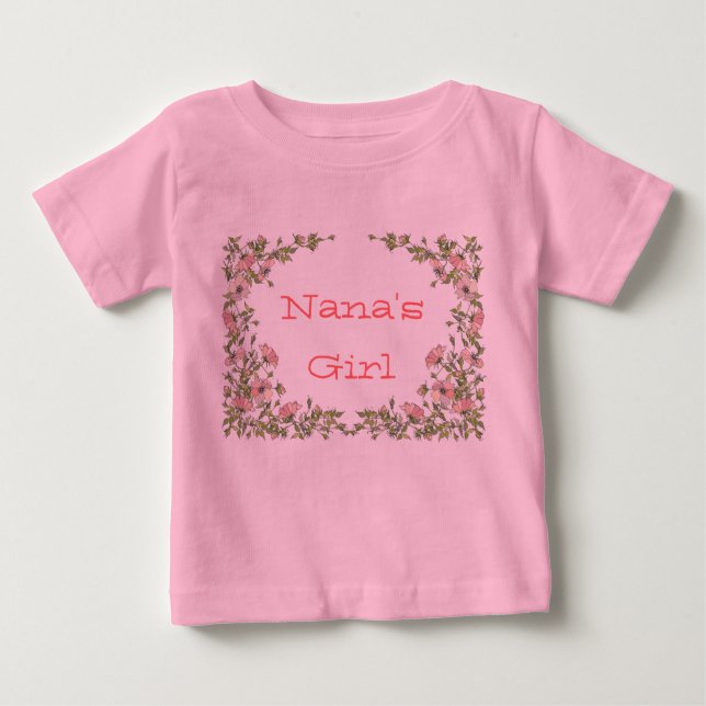 Nanas mormor's Girl baby Shirt T-shirt (Framsida)