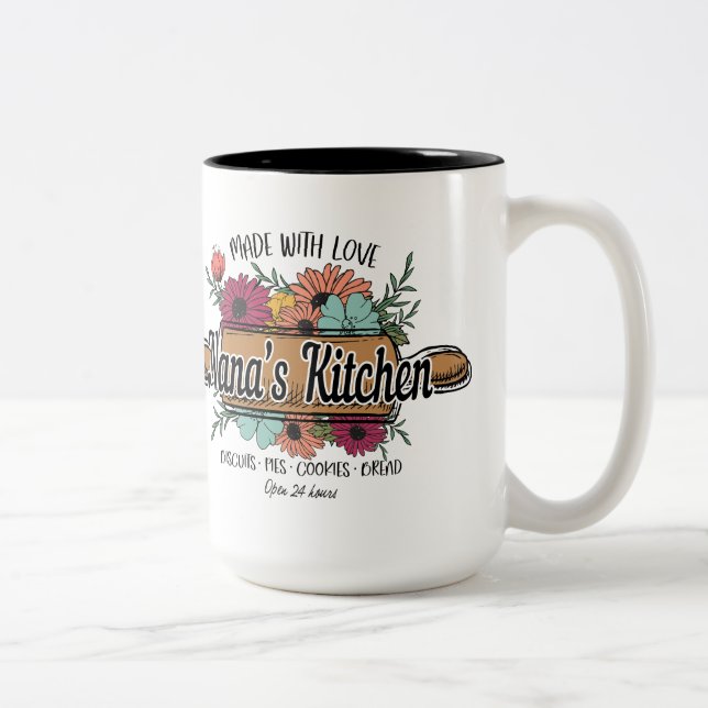 Nanas mugg, present till mormor, Mors dag-present, Två-Tonad Mugg (Höger)