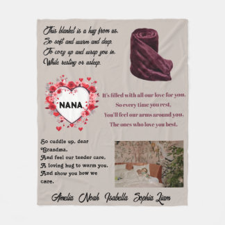 Nana's Snuggle Poem Blanket: Fleecefilt