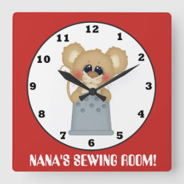 Nanas söta muskelklocka i sytrummet fyrkantig klocka