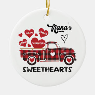 Nanas svenska Personlig i Lastbil Julgransprydnad Keramik