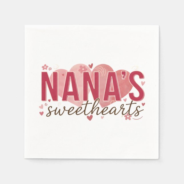 Nana's Sweethearts Birthday Napkins Pappersservett (Framsidan)