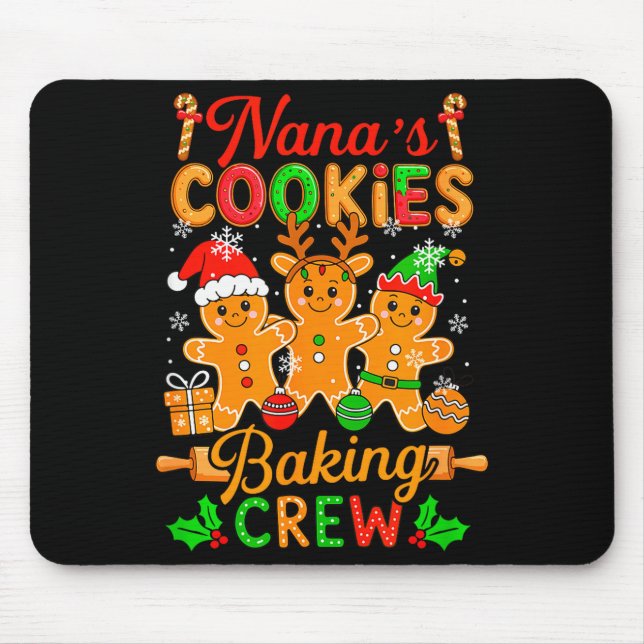 Nana's Xmas Cookie Baking Crew Funny Baker Gingerb Musmatta (Framsidan)