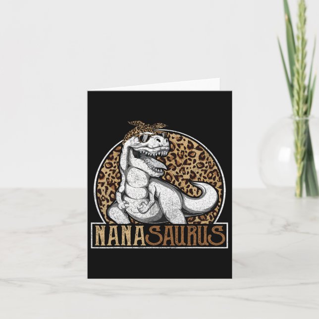 Nanasaurus Dinosaur Nana Leopard Tröja  Kort (Framsida)