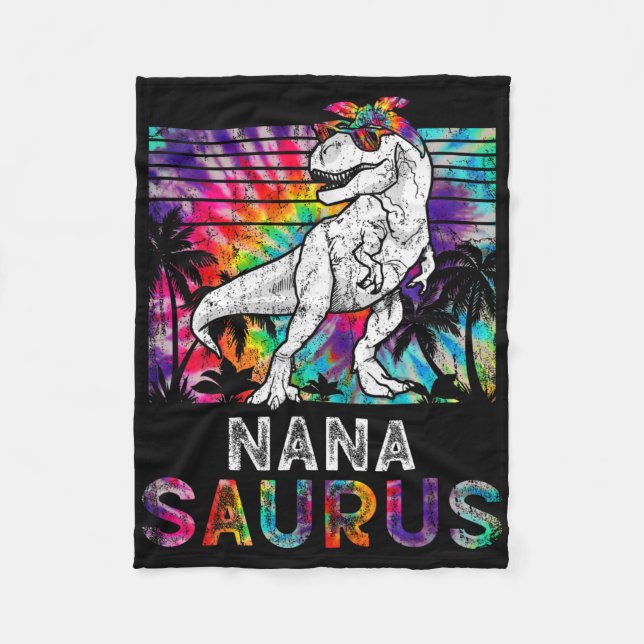 Nanasaurus Dinosaur Nana Saurus-familjen Matching  Fleecefilt (Framsidan)