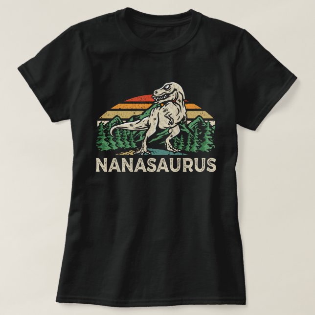 Nanasaurus Dinosaur T Rex Nana Saurus Grandma Shirt (Design framsida)