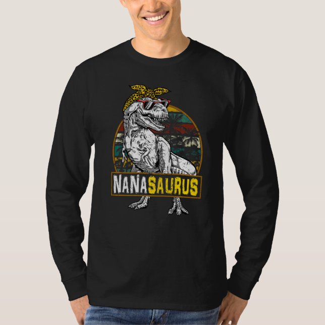 Nanasaurus Leopard Rex Dinosaur Nana Saurus Mor T Shirt (Framsida)