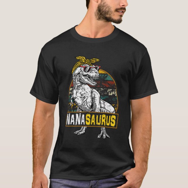 Nanasaurus Leopard Rex Dinosaur Nana Saurus Mor T Shirt (Framsida)