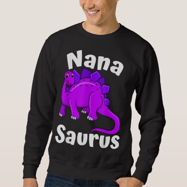 Nanasaurus Nana Dinosaur Älskare Dino Mors dag Lång Ärmad Tröja (Framsida)