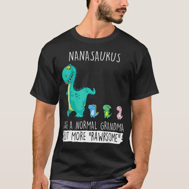 Nanasaurus Rex Dinosaur Nana Grandma Mors dag T Shirt (Framsida)