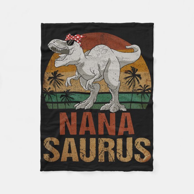 Nanasaurus T Rex Dinosaur Nana Saurus Mors dag Fleecefilt (Framsidan)