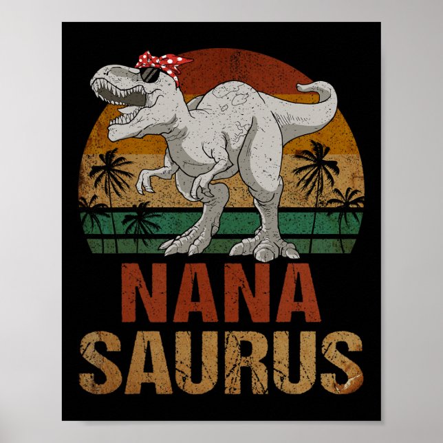 Nanasaurus T Rex Dinosaur Nana Saurus Mors dag Poster (Framsidan)