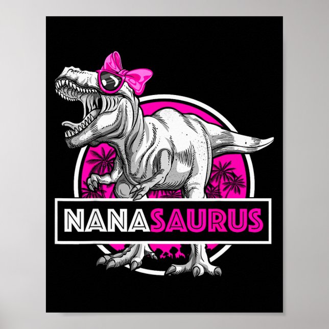 Nanasaurus T-rex Matching Funny Grandma Saurus Din Poster (Framsidan)