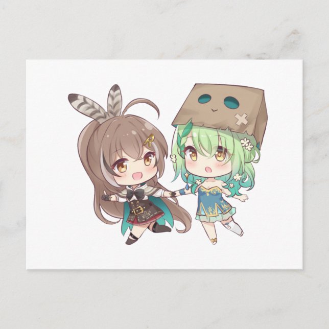 Nanashi Mumei (七詩ムメイ) och Ceres Fauna (セレス・ファウナ) Meddelande Vykort (Framsida)