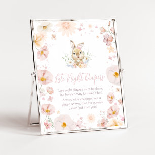 Nånbunny Rabbit Baby Shower Late Night Diaper Poster