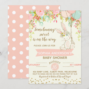 Nånbunny Sweet Bunny Baby Shower-inbjudan Inbjudningar