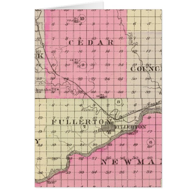 Nance County, Nebraska Hälsningskort (Framsidan)