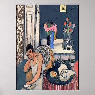 Nancy am frukost mit Flowersl, Matisse Art Poster