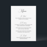 Nancy Black and White Modern Bröllop Meny<br><div class="desc">Traditionella menyer i stil bröllop som har en enkel design med "Menu" i modern typografi.</div>