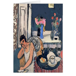 Nancy Breakf with Flowers Abstrakt, Matisse Stil Hälsningskort