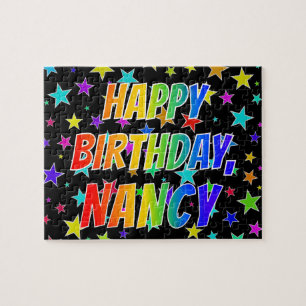 "NANCY" Första Namn, Roligten "GRATTIS PÅ FÖDELSED Pussel