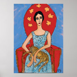 Nancy i Red School med Solomon Cat Poster