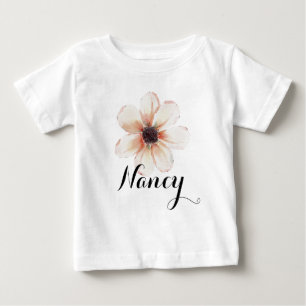 Nancy Namn Babyflickor Avslöjar Nyfödd Rosa Blomma T Shirt