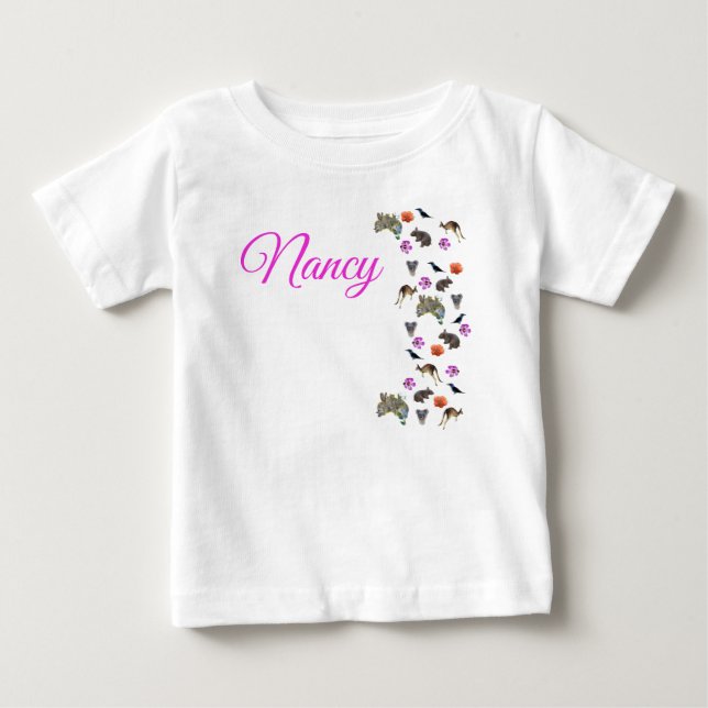 Nancy, Namn,  Med australisk vilda djur,  T Shirt (Framsida)